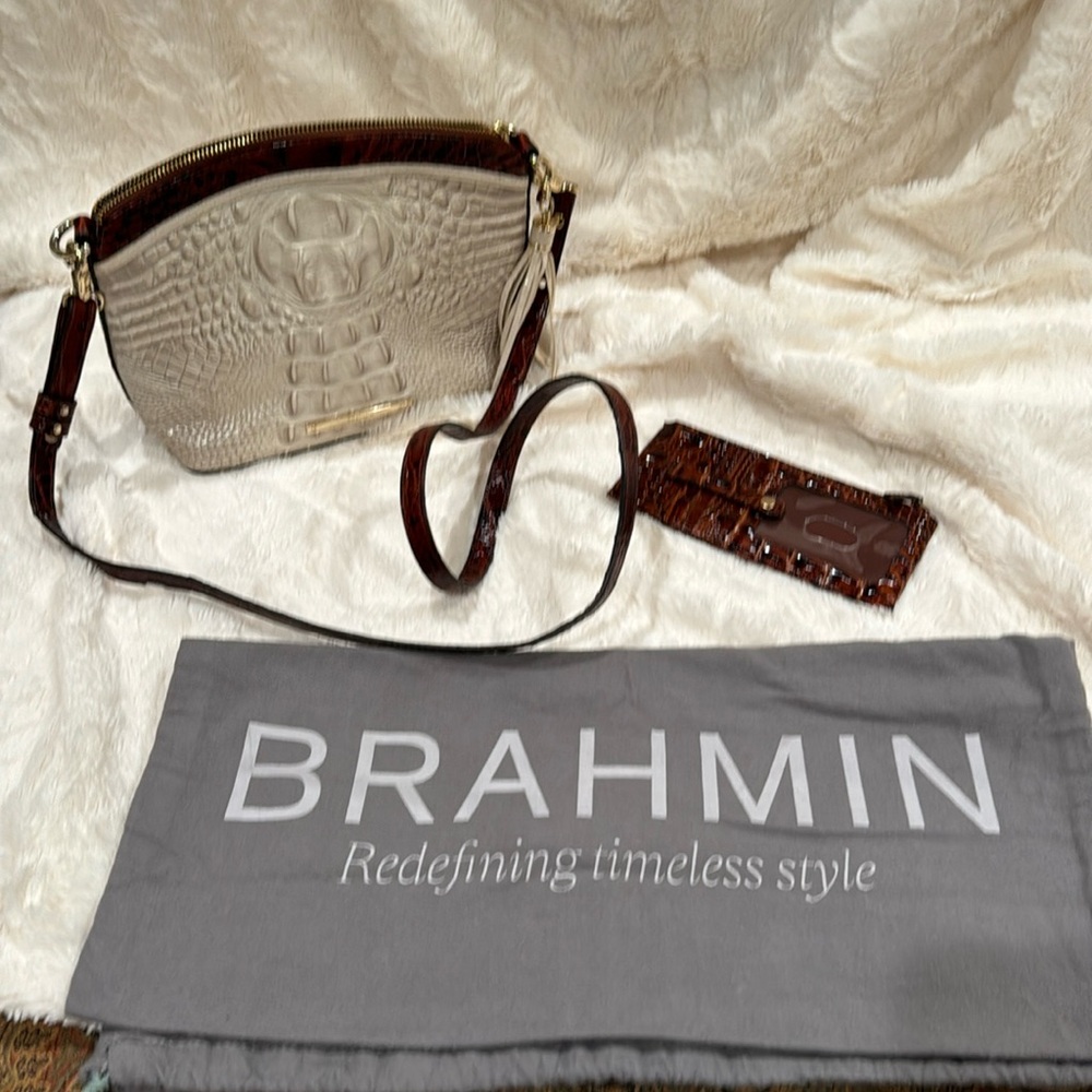 Brahmin crossbody with matching credit card wallet.